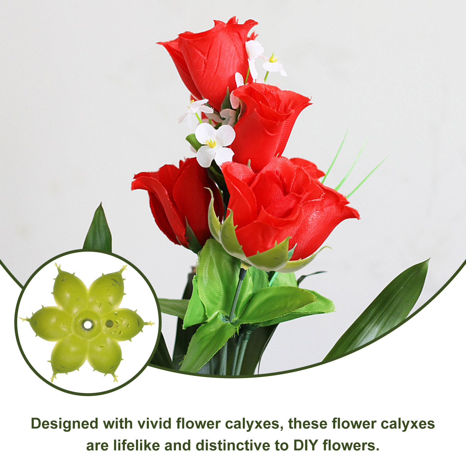 50Pcs Artificial Rose Calyxes  - đánh giá và giá Soap Making Ins