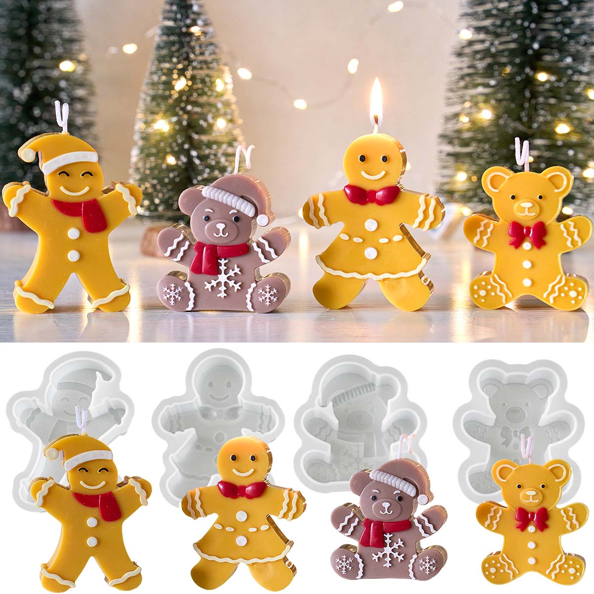 Gingerbread Man Bear Silicone  - đánh giá và giá Soap Making Gifts